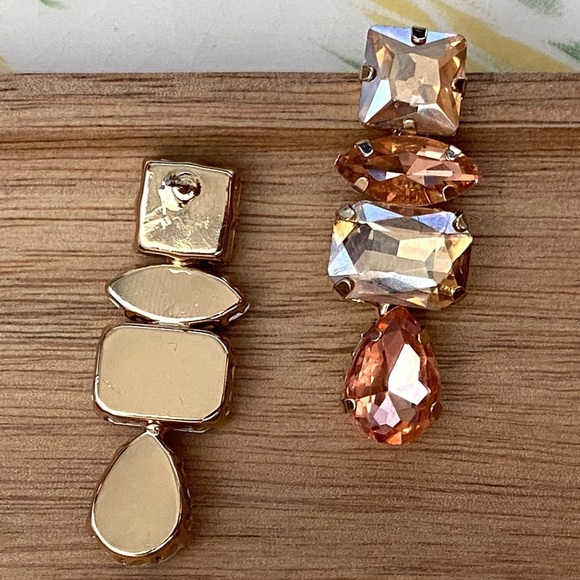 ✨Zara Laurino Crystal Champagne Drop Earrings - Picture 4 of 5